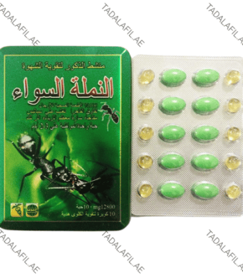 Black Ant Sex Delay Tablets blister pack and tin packaging on white background