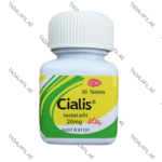 Cialis 20mg tadalafil bottle on white background