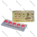 Cobra 120mg tablets blister pack and packaging on white background