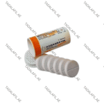 Kamagra Effervescent Pills in UAE tube with effervescent tablets on white background