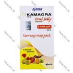 Kamagra Oral Jelly Vol 2 sildenafil packaging box on white background
