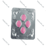 Lovegra Tablets for Women pink tablets blister pack on white background