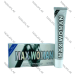 Max Woman Vaginal Tightening Gel tube and packaging on white background