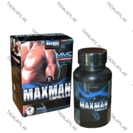 Maxman Penis Enlargement Capsules bottle and packaging box on white background