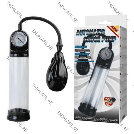 Electric Men Penis Gauge Pump device and packaging box on white background