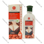 Natural Keratin Breast Cream bottle and packaging on white background
