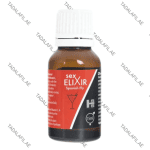 Sex Elixir Spanish Fly bottle on white background