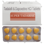 Super Tadarise tadalafil and dapoxetine tablets with blister pack and box
