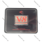 V8 Pills for Sex Delay premium tin packaging on white background