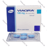 Viagra 100mg blister pack and packaging box on white background