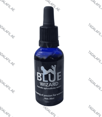 Blue Wizard female aphrodisiac water 30ml bottle on white background