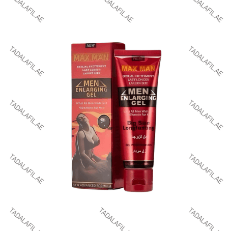 Maxman Cream men enlarging gel tube and box on white background