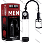 Manual vacuum enlargement pump with built-in pressure gauge, transparent measuring cylinder, flexible hose, hand suction handle, and branded retail packaging.