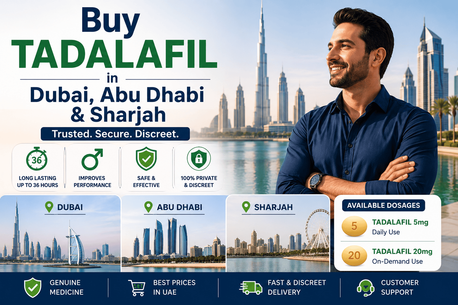 Buy tadalafil online in Dubai, Abu Dhabi and Sharjah with discreet delivery and trusted UAE service.