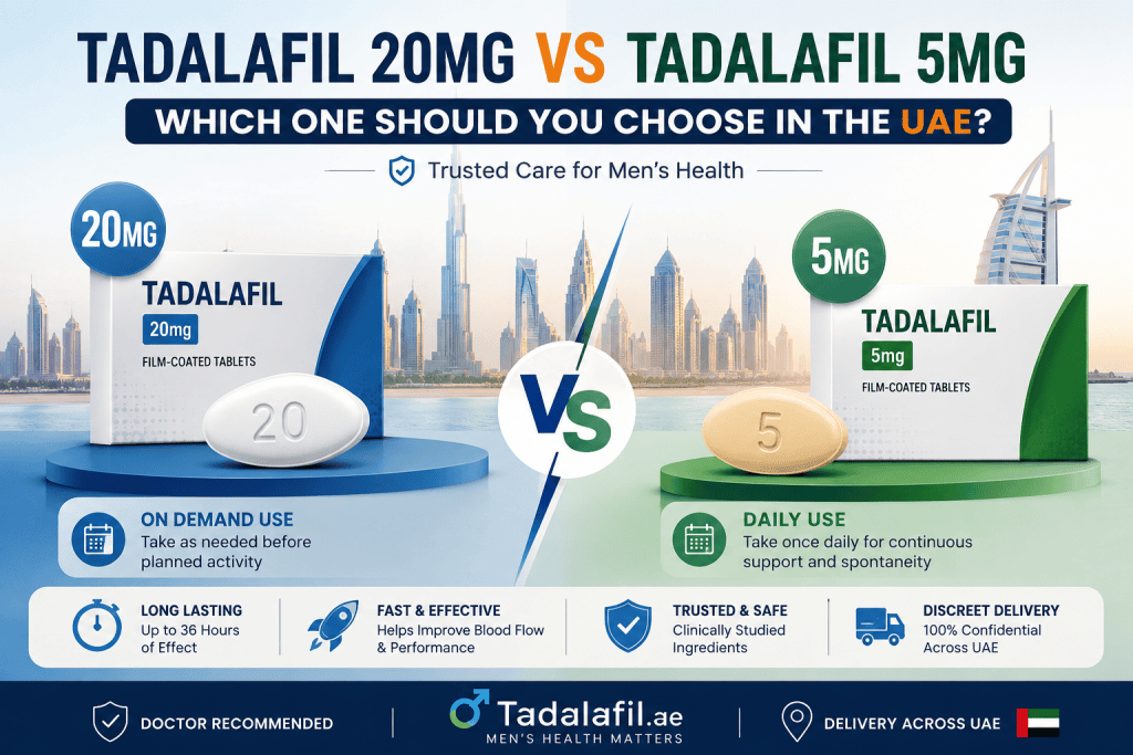 Tadalafil 20mg vs Tadalafil 5mg comparison guide for UAE users