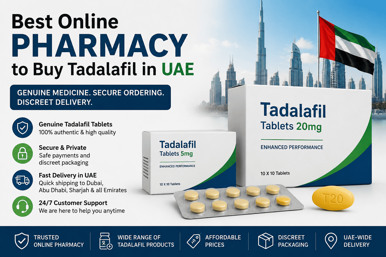 Best Online Pharmacy to Buy Tadalafil in UAE with secure ordering and discreet delivery